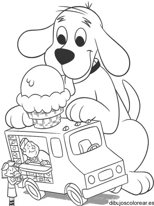 Dibujo de perro y el carro de helados