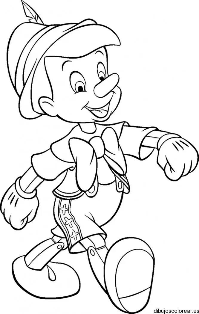 Dibujo de Pinocho va a paseo