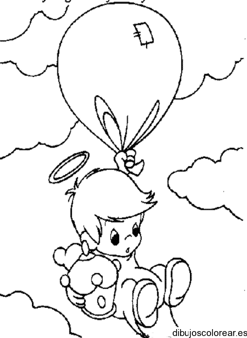 Dibujo de un ángel con un globo