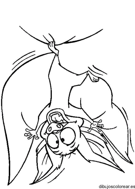 Dibujo de un murciélago colgando