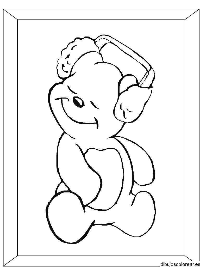 Dibujo de un oso con audifonos