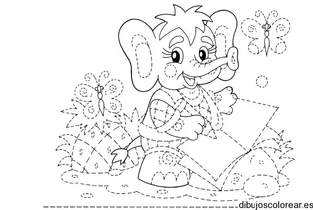 Dibujo de un elefante estudiante