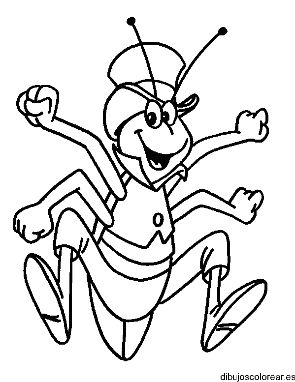 Dibujo de un saltamontes saltando
