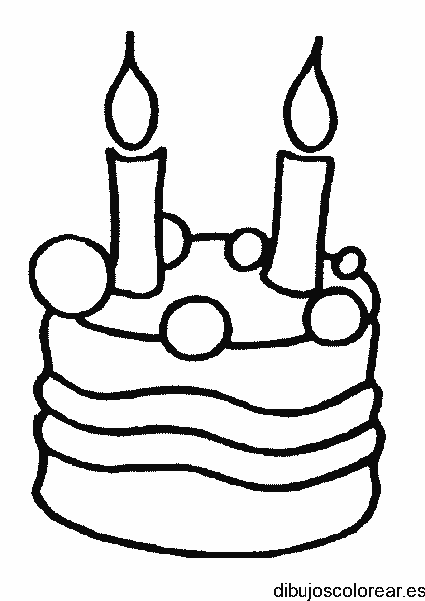 Dibujo de un pastel con dos velas