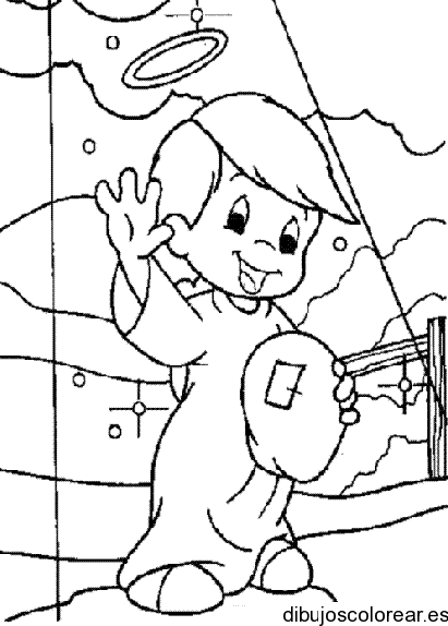Dibujo de un ángel saludando