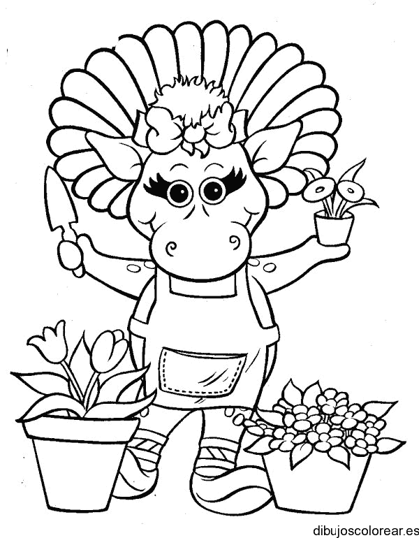 Dibujo de divertido personaje en la playa