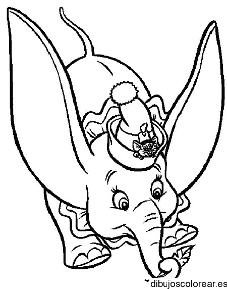 Dibujo de Dumbo volando