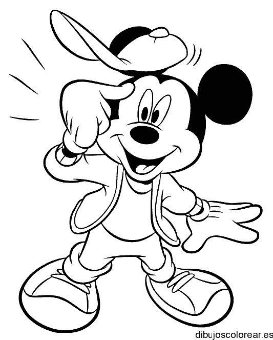 Dibujo de Mickey Mouse con una boina
