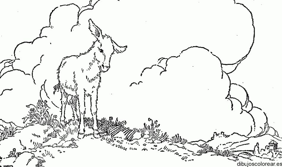 Dibujo de una cabra en el monte