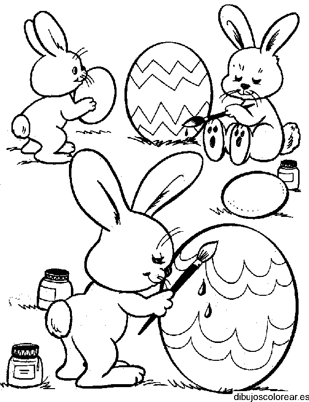 Dibujo de conejos de pascua