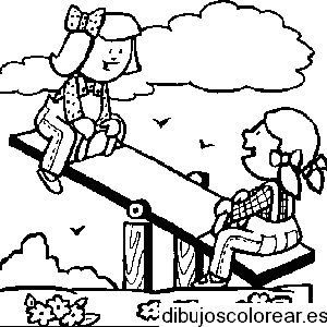 Dibujo de niñas jugando