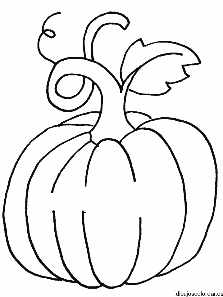 Dibujo de una gran calabaza  con hojas