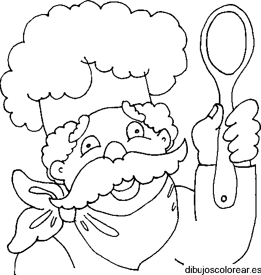 Dibujo de un chef con bigote