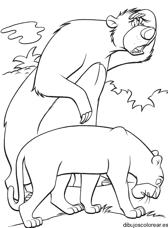 Dibujo de personajes de El libro de la selva