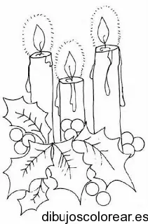 Dibujo de velas navideñas