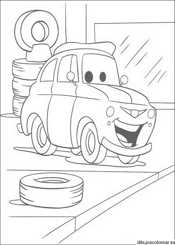 Dibujo de un coche sonriendo