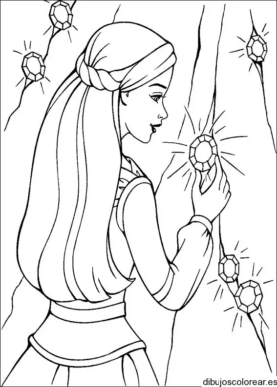 Dibujo de Barbie con un diamante