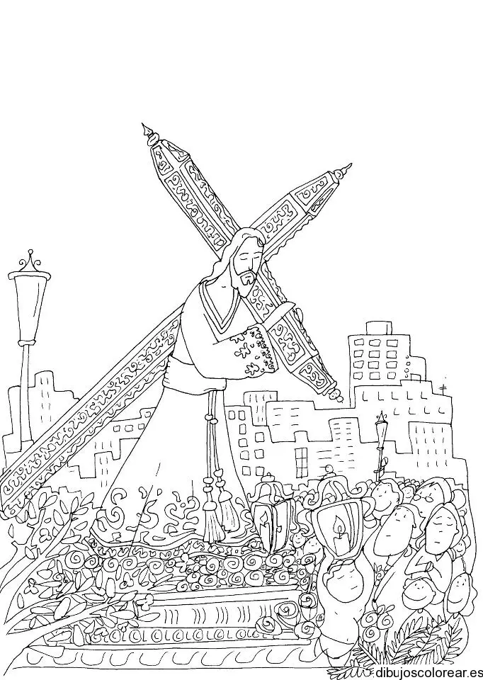 Dibujo de procesión del viernes santo