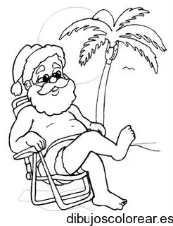 Dibujo de Santa Claus en la playa