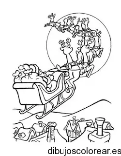 Dibujo de Santa Claus alzando vuelo