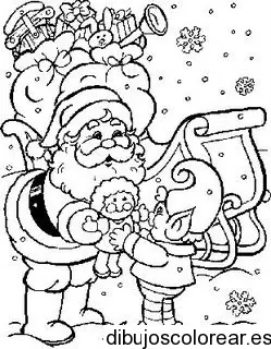Dibujo de Santa Claus y un duende