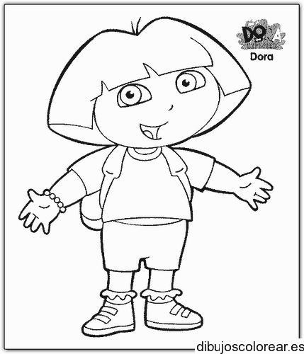 Dibujo de Dora la Exploradora camino al colegio