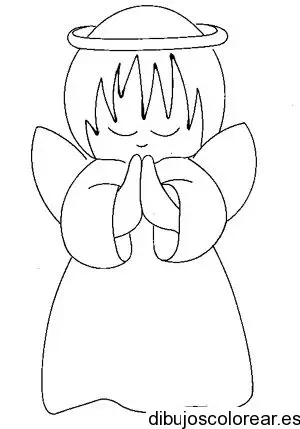 Dibujo de un ángel en oración