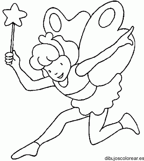 Dibujo de un hada saltando