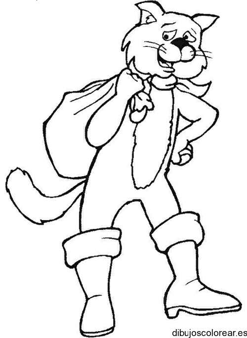 Dibujo de un gato con un saco