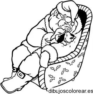Dibujo de Santa Claus dormido