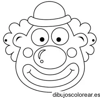 Dibujo del rostro de un payaso