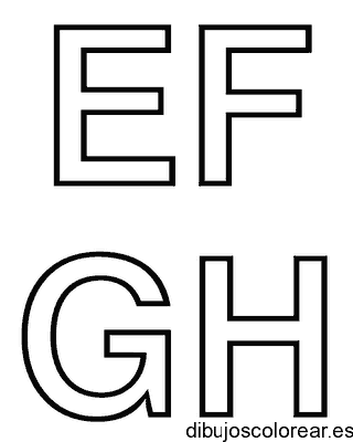 Dibujo de las letras E a la H