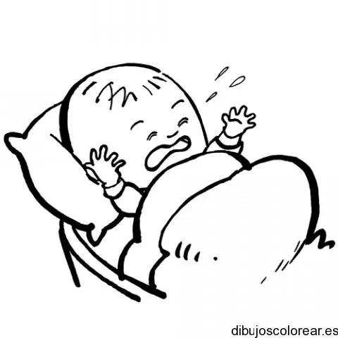 Dibujo de un bebé lloriqueando