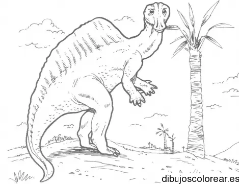 Dibujo de un dinosaurio comiendo 