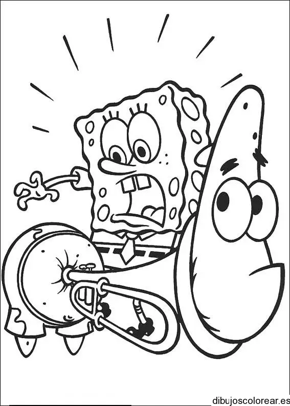 Dibujo de Bob Esponja asustado