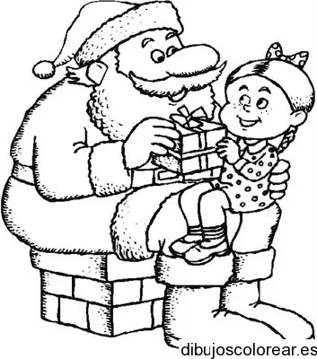 Una niña con Santa Claus