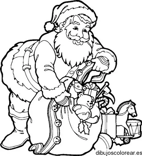 Dibujo de Santa Claus y los juguetes