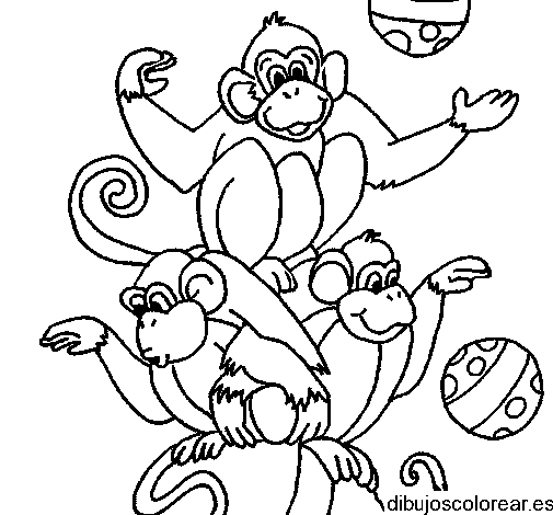 Dibujo de monos jugando