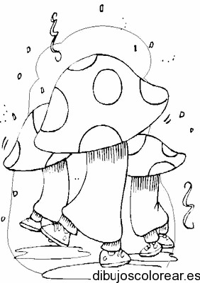 Dibujo de hongos danzando