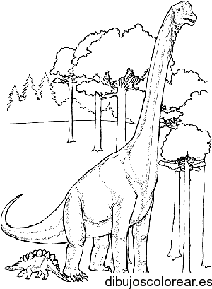 Dibujo de un dinosaurio y su hijo
