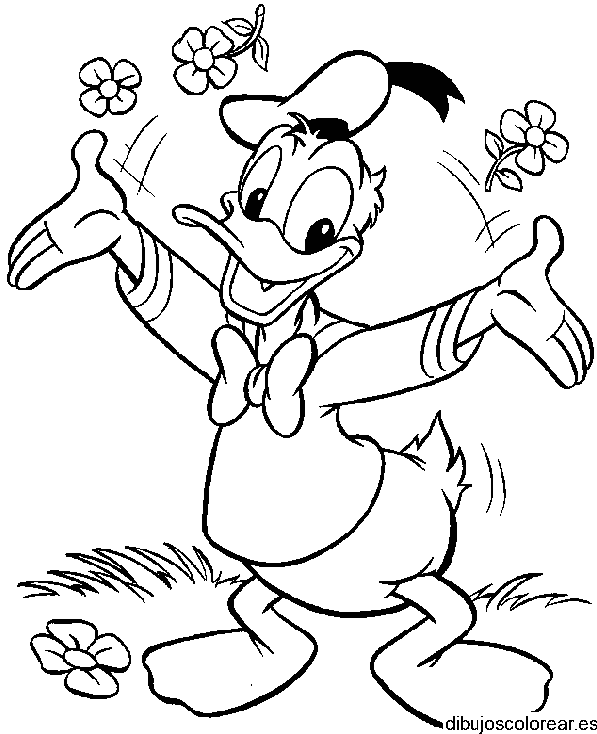 Dibujo del pato Donald sonriendo