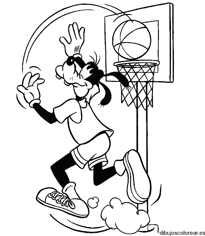 Dibujo de Goofy basquetbolista 