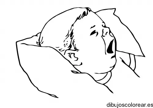Dibujo de un bebé con sueño