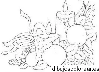 Dibujo de velas con frutas