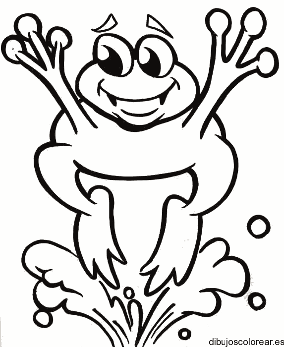 Dibujo de una rana saltando