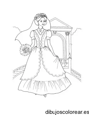 Dibujo de boda de una princesa