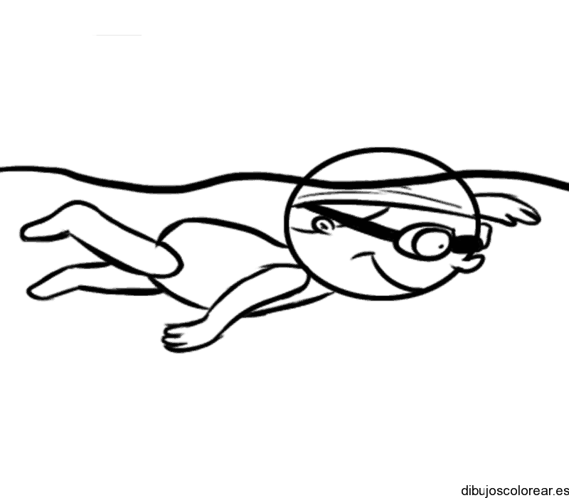 Dibujo de un niño nadando