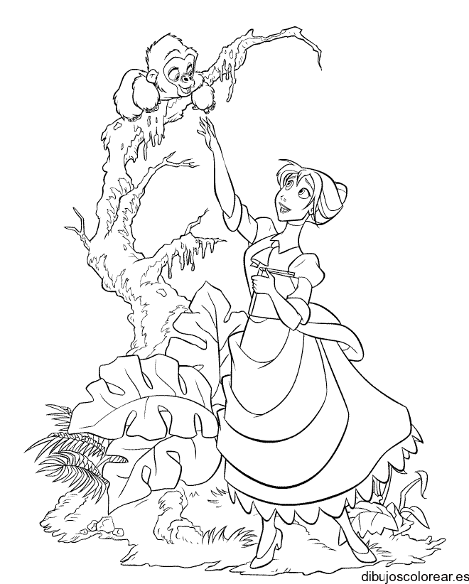 Dibujo de Jane y un mono