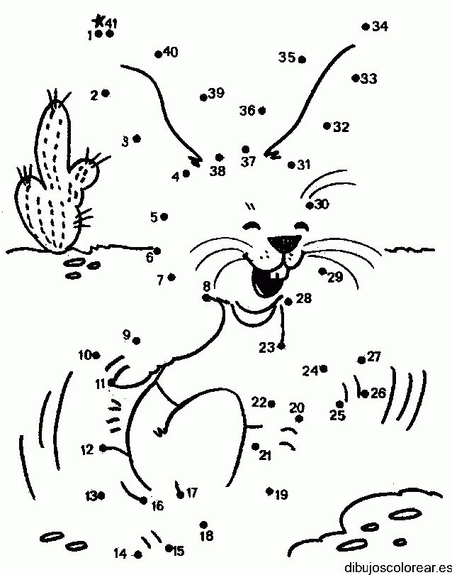 Dibujo de un conejo para unir con puntos
