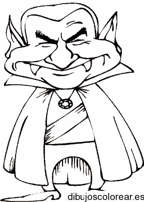 Dibujo de Drácula sonriendo